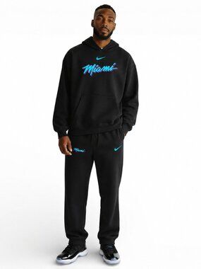 Nike Mens Miami Heat City Edition Tracksuit Pants Joggers Hoodie Vice Large NEW